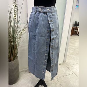 Long denim skirt